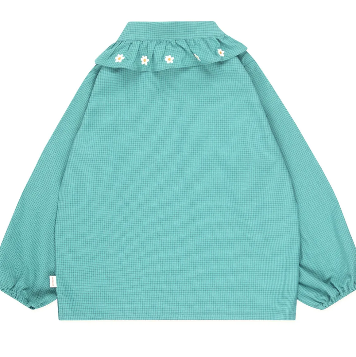 Daisy Frill Collar Shirt in Dark Emerald by Tinycottons