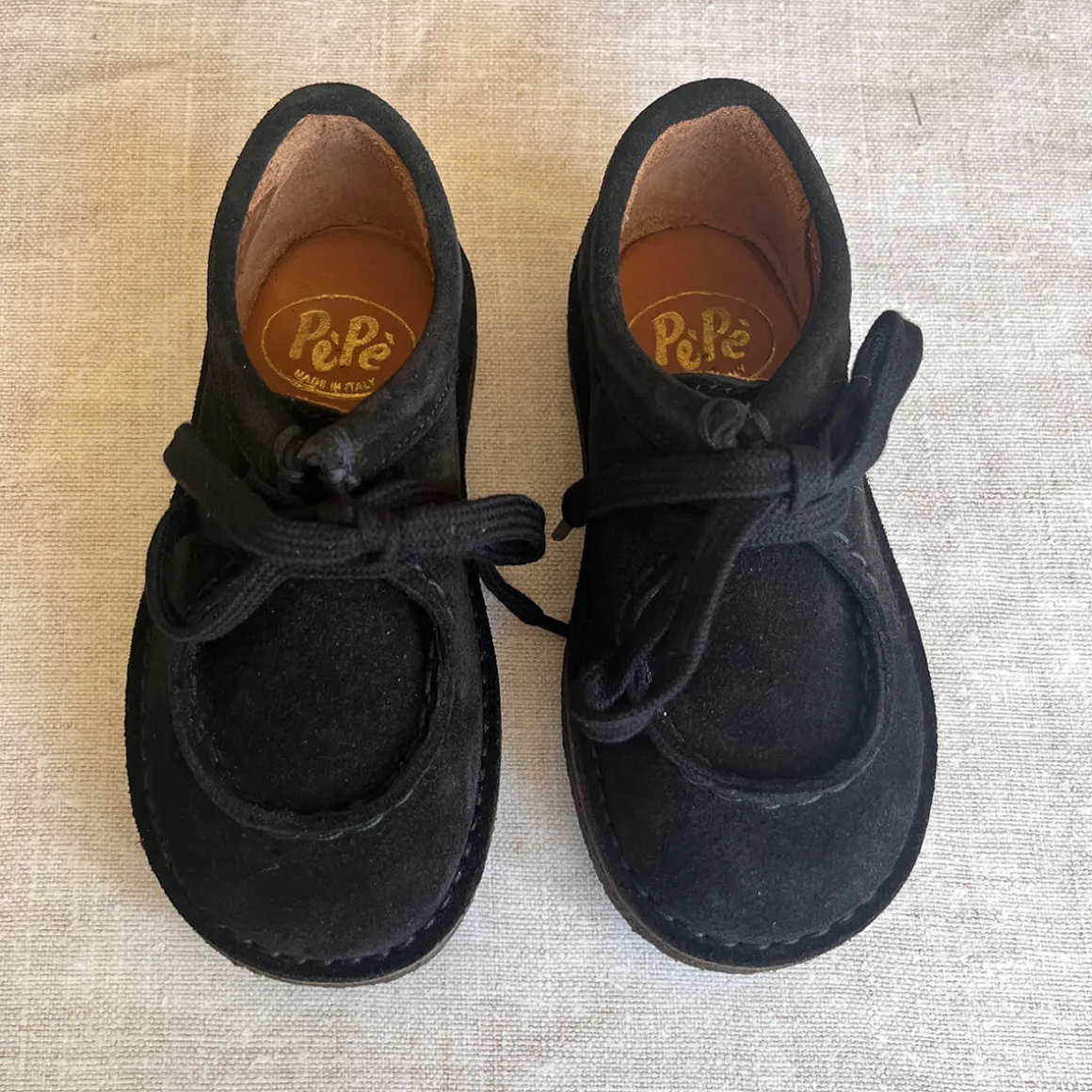 Dani Lace Up Shoes in Black Suede by PèPè