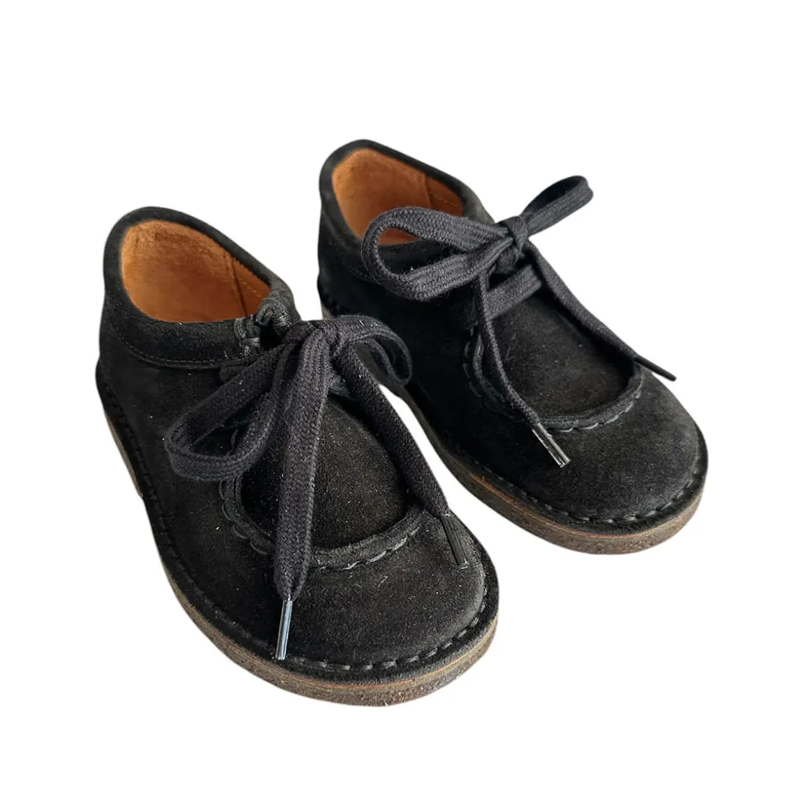 Dani Lace Up Shoes in Black Suede by PèPè