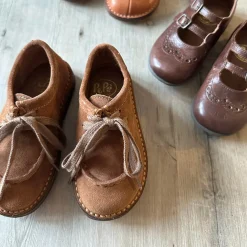 Dani Lace Up Shoes in Brown Suede by PèPè