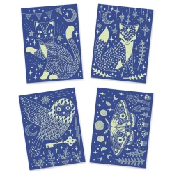 Dans La Nuit Glow In The Dark Scratch Boards by Djeco