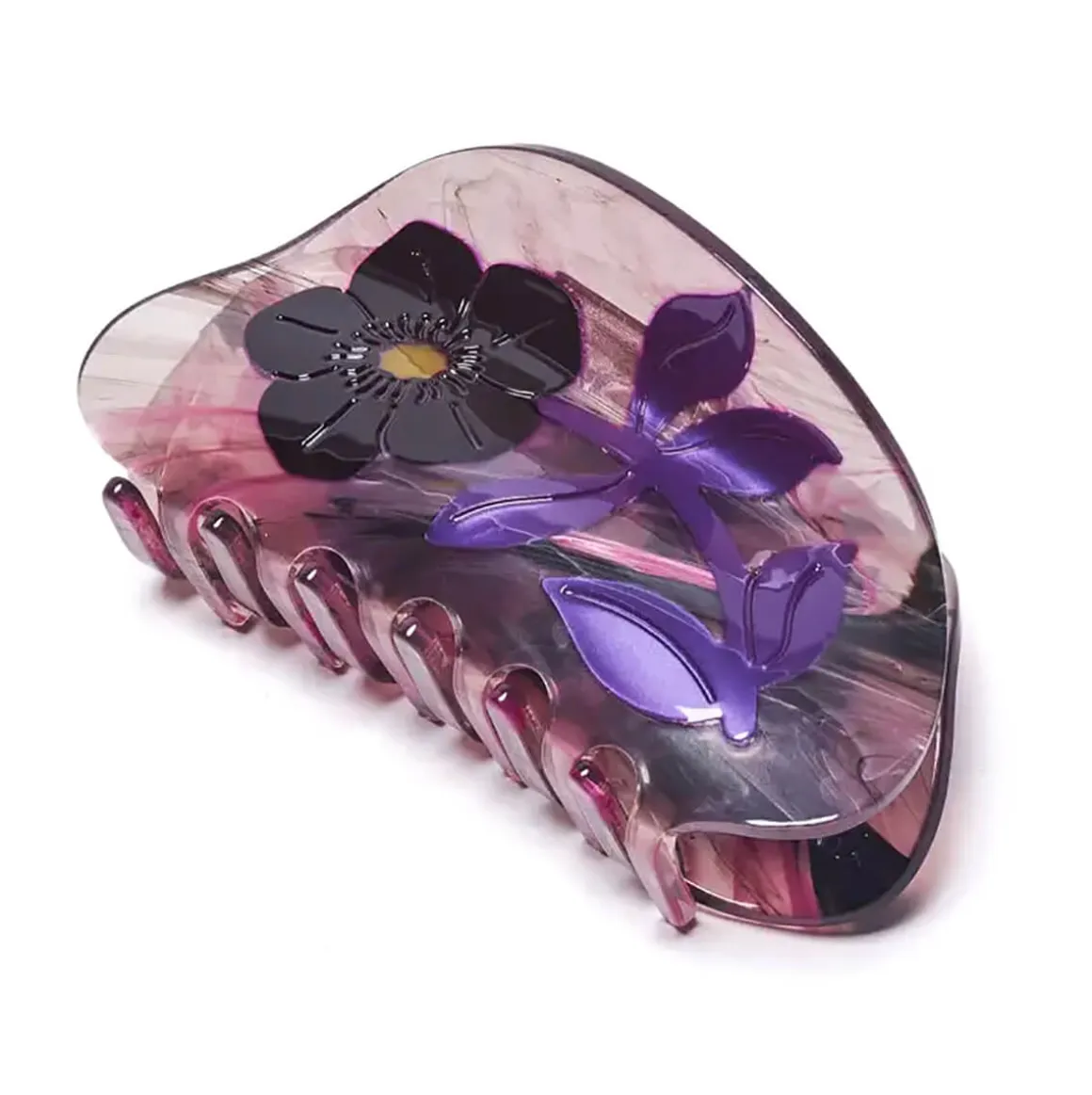 Dark Purple Mysterious Hellebore Hair Claw by Winona Irene