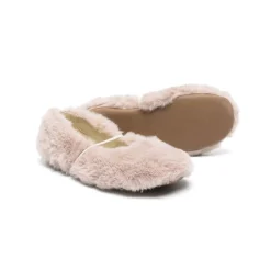Darlyn Faux Fur Ballet Slippers in Ivanka Beige by PèPè - Last Ones In Stock - 30-32 EUR