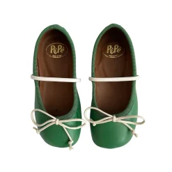 Darlyn Leather Ballet Slippers in Heritage Green by PèPè