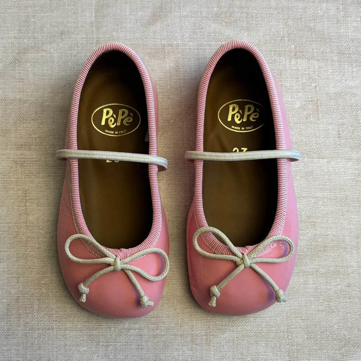 Darlyn Patent Leather Ballet Slippers in Bubblegum Pink by PèPè