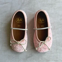 Darlyn Sequin Ballet Slippers in Nude Paillettes by PèPè