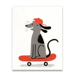 Deck Dog Mini Greetings Card by Lisa Jones Studio