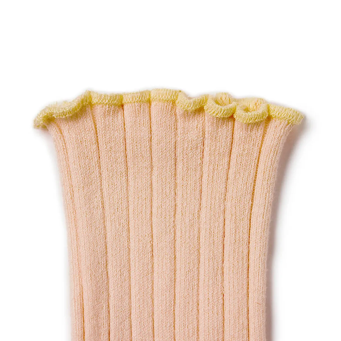 Delphine Lettuce Trim Ribbed Ankle Socks in Sorbet by Collegien