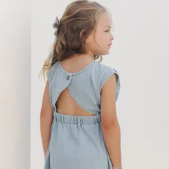 Denim Mini Dress in Ocean by Rylee & Cru