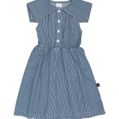 Denim Sail Collar Sundress in Multi Stripe Hickory by Wynken