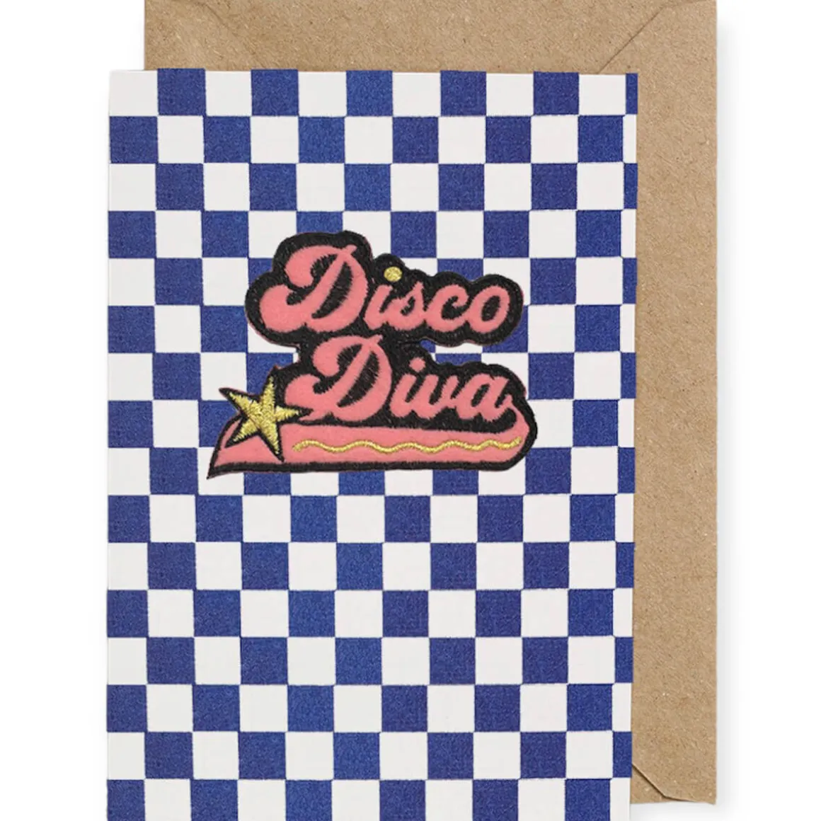 Disco Diva Iron On Patch Greetings Card by Petra Boase