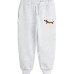 Dog Embroidered Sweatpants in Grey Melange by Mini Rodini - Last One In Stock - 80/86 (12-18 Months)
