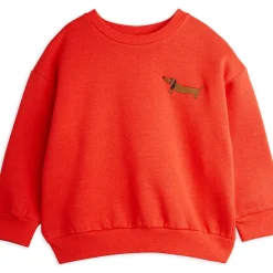 Dog Embroidered Sweatshirt in Red by Mini Rodini - Last One In Stock - 80/86 (12-18 Months)