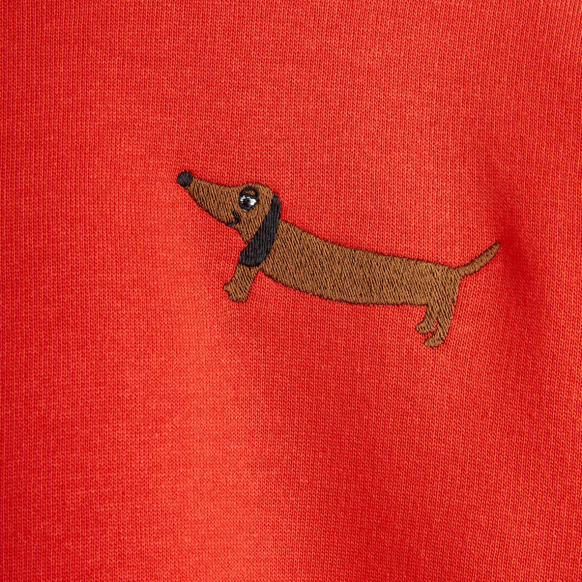 Dog Embroidered Sweatshirt in Red by Mini Rodini - Last One In Stock - 80/86 (12-18 Months)