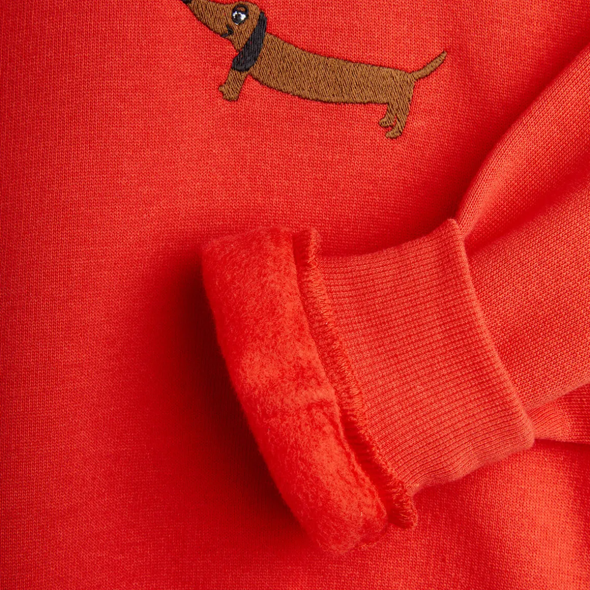 Dog Embroidered Sweatshirt in Red by Mini Rodini - Last One In Stock - 80/86 (12-18 Months)