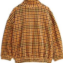 Dog Houndstooth AOP Velour Half Zip Sweatshirt by Mini Rodini - Last One In Stock - 116/122 (5-7 Years)