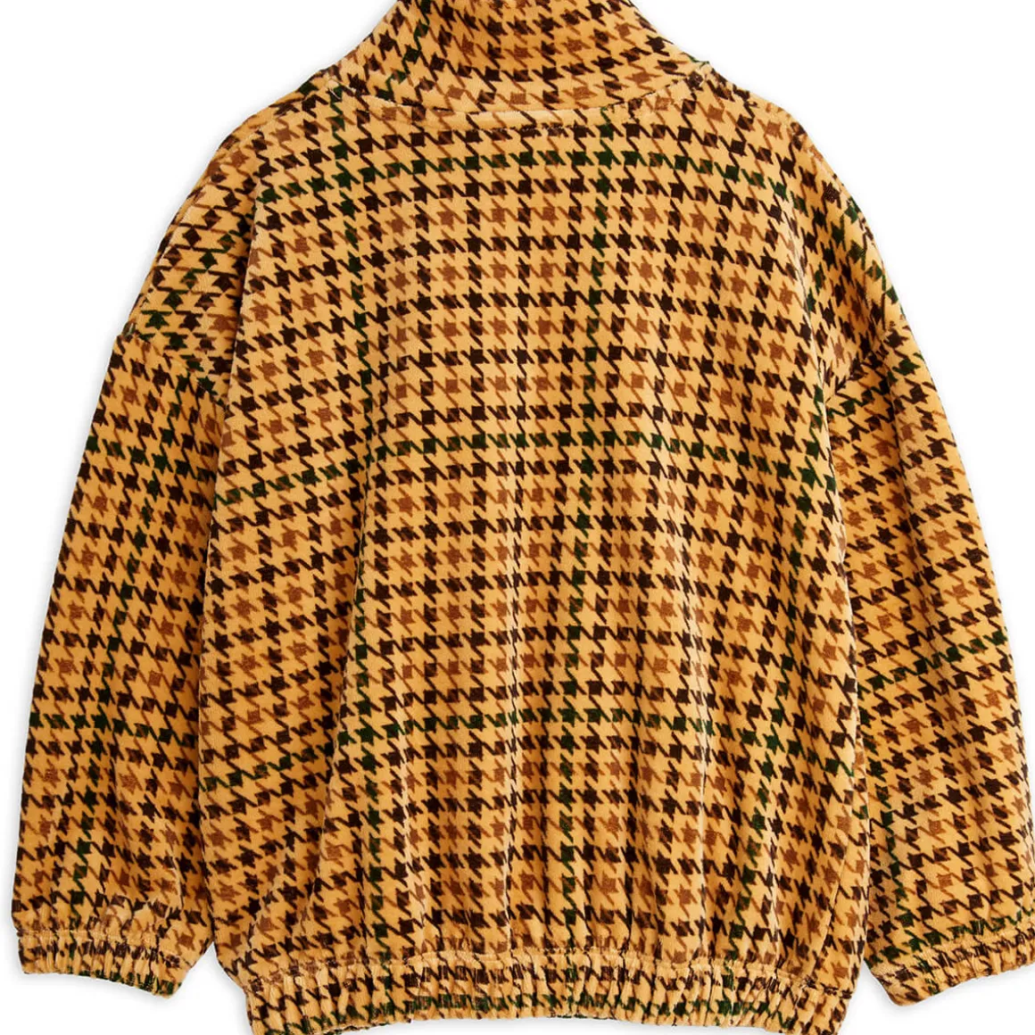 Dog Houndstooth AOP Velour Half Zip Sweatshirt by Mini Rodini - Last One In Stock - 116/122 (5-7 Years)