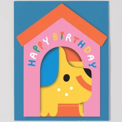 Dog In House Fold Out Birthday Greetings Card by Susie Hammer for Wrap