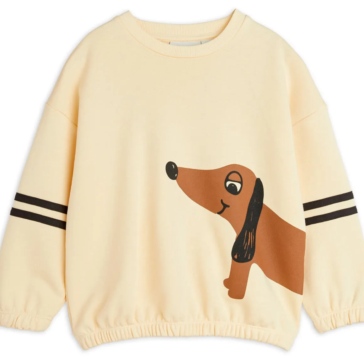Dog Stripes Sweatshirt in Beige by Mini Rodini