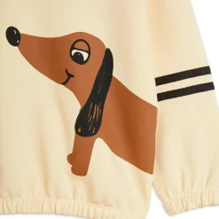 Dog Stripes Sweatshirt in Beige by Mini Rodini