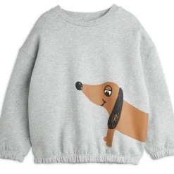 Dog Sweatshirt in Grey Melange by Mini Rodini