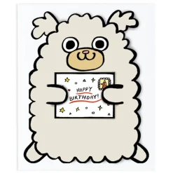 Dog With Mini Card Die Cut Birthday Greetings Card by Alice Bowsher for Wrap