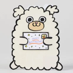 Dog With Mini Card Die Cut Birthday Greetings Card by Alice Bowsher for Wrap