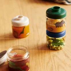 Dominique Baby Food Boxes in Dinosaurs / Mist (4 Pack) by Liewood