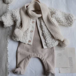Dominique Overall with Feet in Beige by 1+ in the Family - Last One In Stock - 12 Months