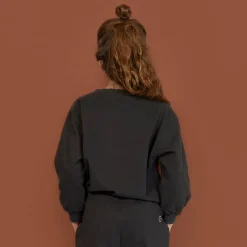 Dropped Shoulder Sweater in Nearly Black by Gray Label - Last One In Stock - 7-8 Years