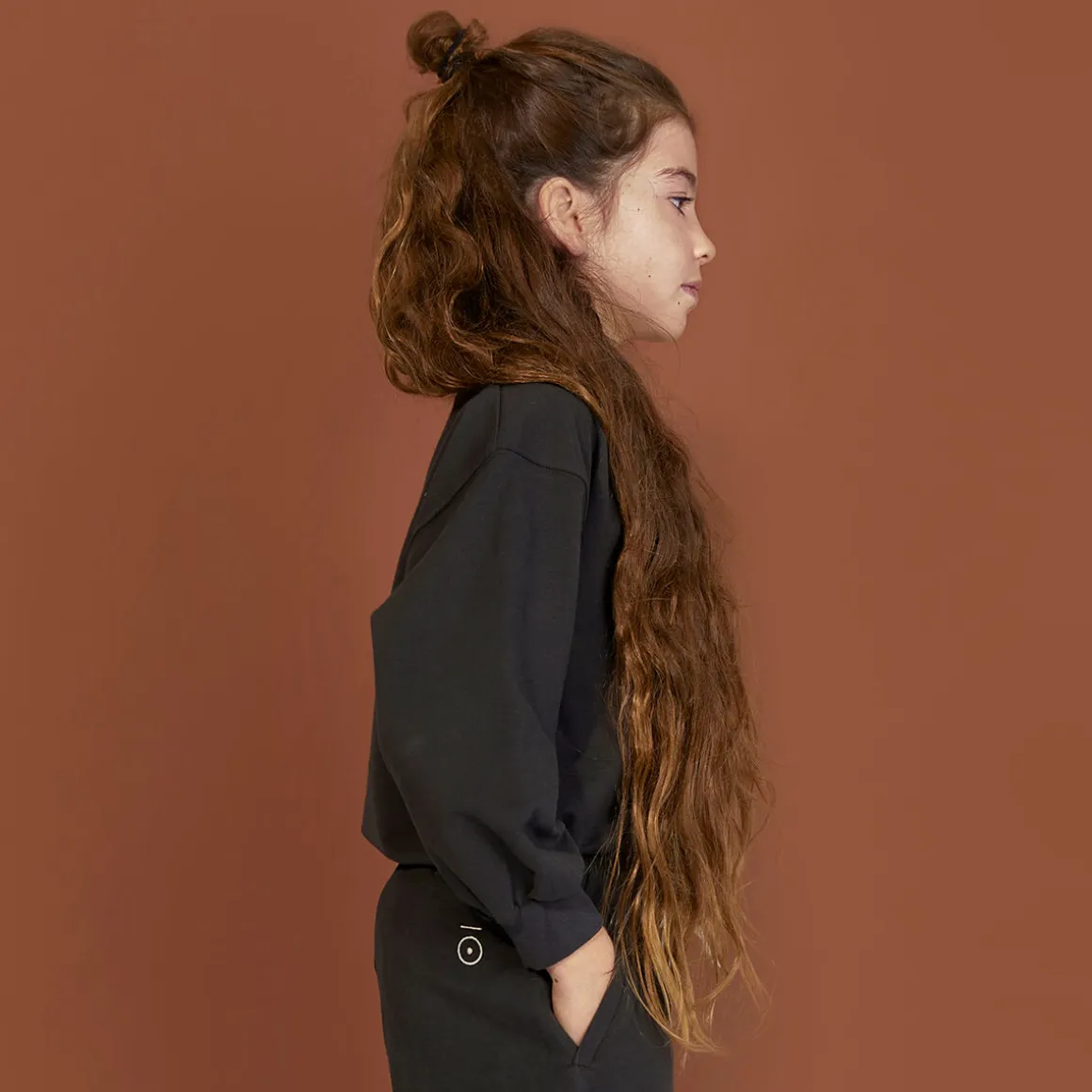 Dropped Shoulder Sweater in Nearly Black by Gray Label - Last One In Stock - 7-8 Years