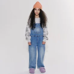 Dungaree in Faded Blue Denim by Main Story
