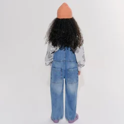 Dungaree in Faded Blue Denim by Main Story