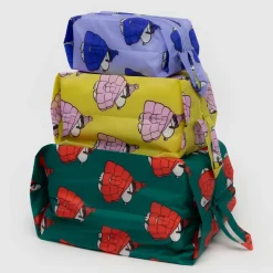3D Zip Pouch Set in Puffer Snoopy by Baggu