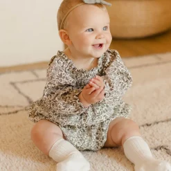 Eden Romper in Green Garden by Quincy Mae