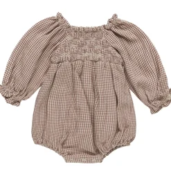 Eden Romper in Plum Gingham by Quincy Mae - Last One In Stock - 2-3 Years