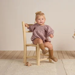 Eden Romper in Plum Gingham by Quincy Mae - Last One In Stock - 2-3 Years