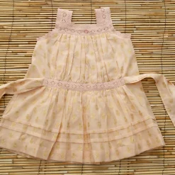 Eleonore Dress in Petal Pink & Gold Flowers by Bonjour