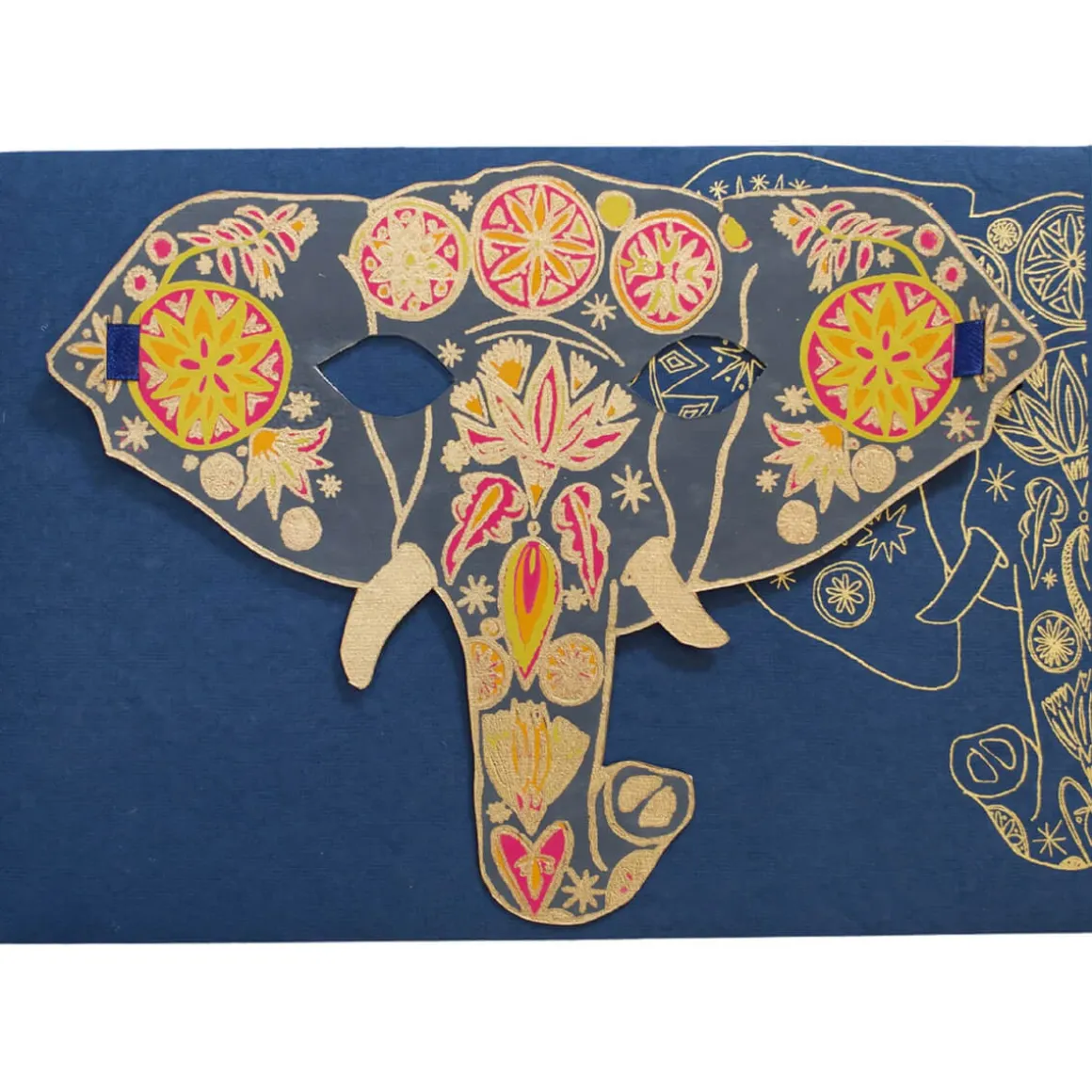 Elephant Mask Greetings Card by East End Press