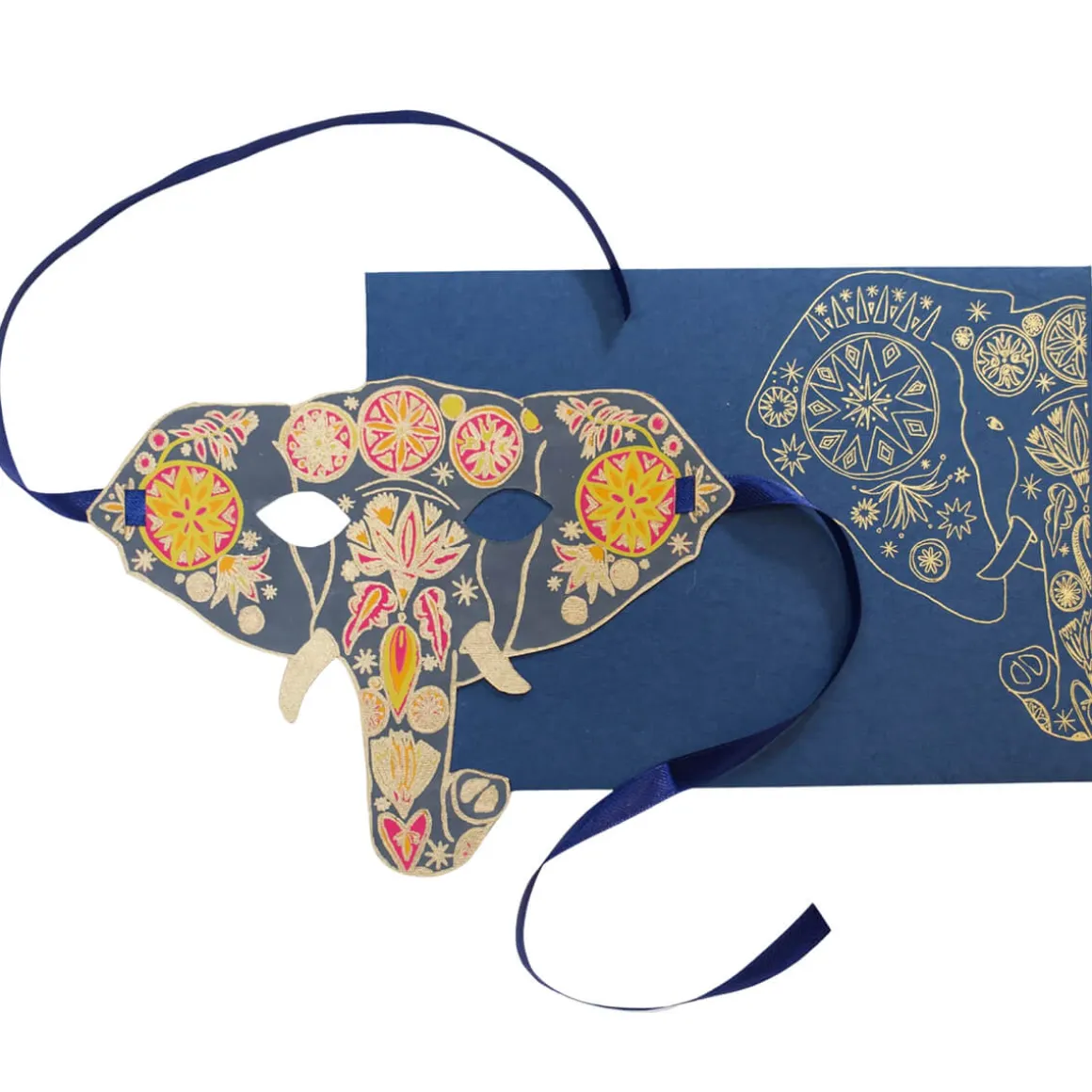 Elephant Mask Greetings Card by East End Press