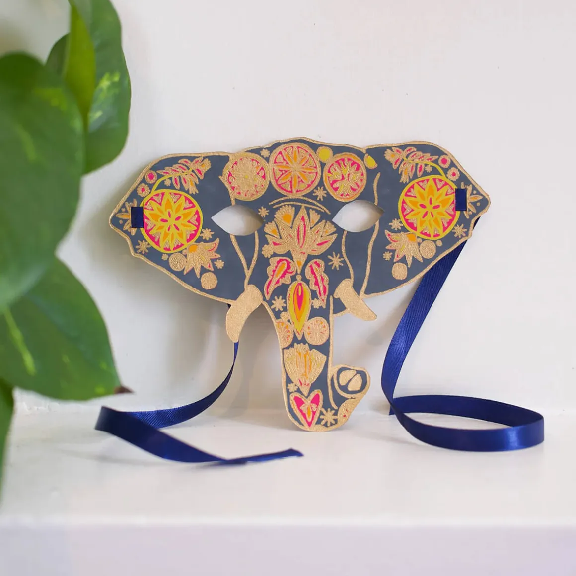 Elephant Mask Greetings Card by East End Press