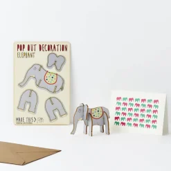 Elephant Pop Out Decoration And Greetings Card by The Pop Out Card Company