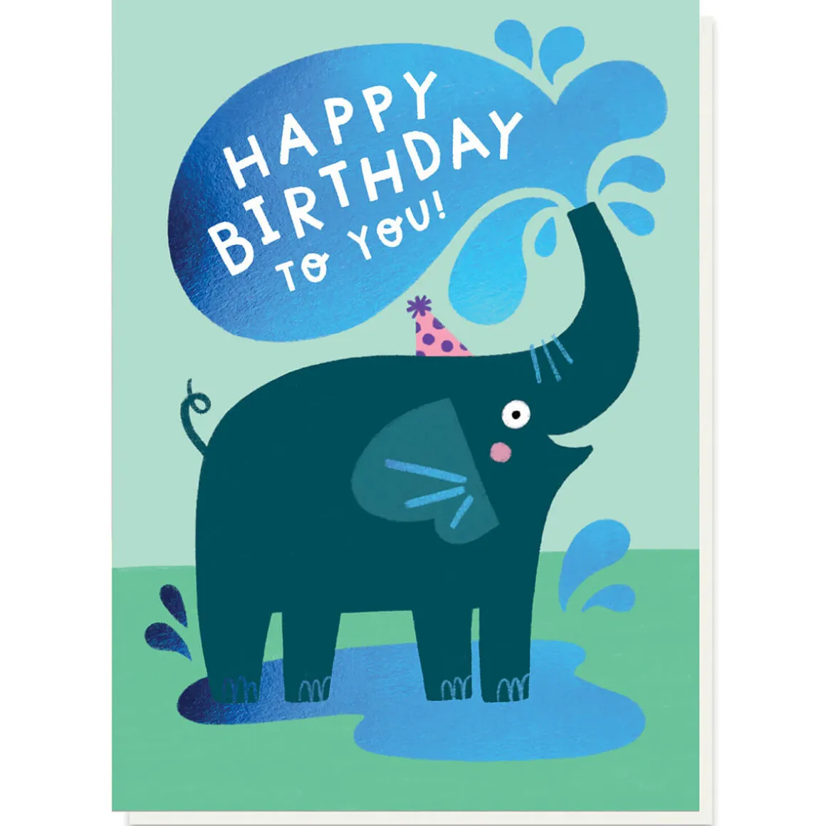 Elephant Splash Birthday Greetings Card by Stormy Knight