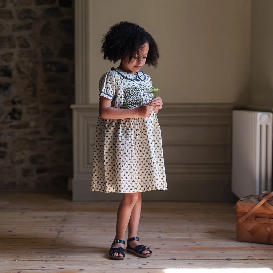 Elizabeth Dress in Daisy Floral by Little Cotton Clothes