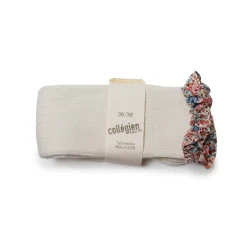 Elizabeth Liberty Ruffle Ribbed Knee High Socks in Doux Agneaux by Collegien