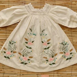Embroidered Garden Dress in Ivory by Bonjour