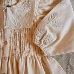 Embroidered Tunique in Ivory Denim by Bonjour