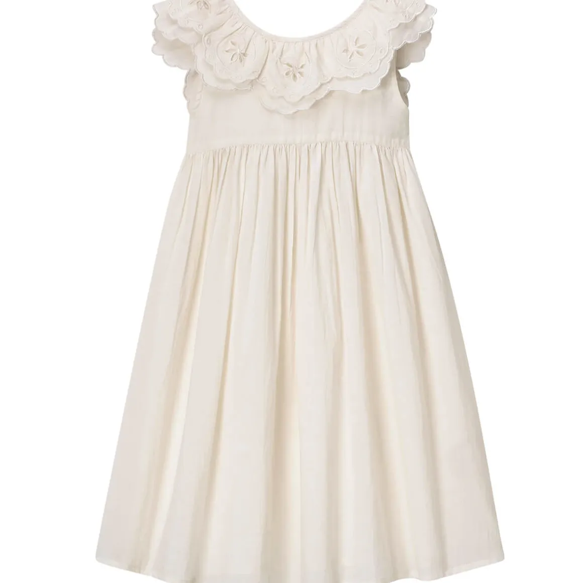 Embroidered Wren Dress in Vintage White by Faune