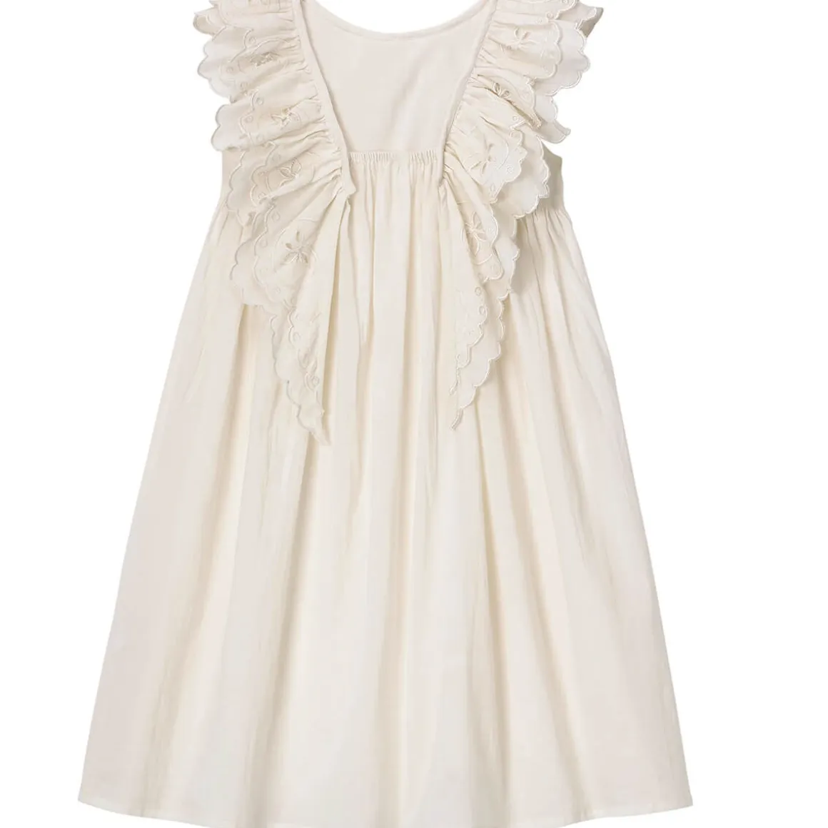 Embroidered Wren Dress in Vintage White by Faune