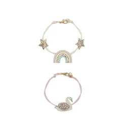 Enchanted Rainbow And Swan Bracelet Set by Rockahula